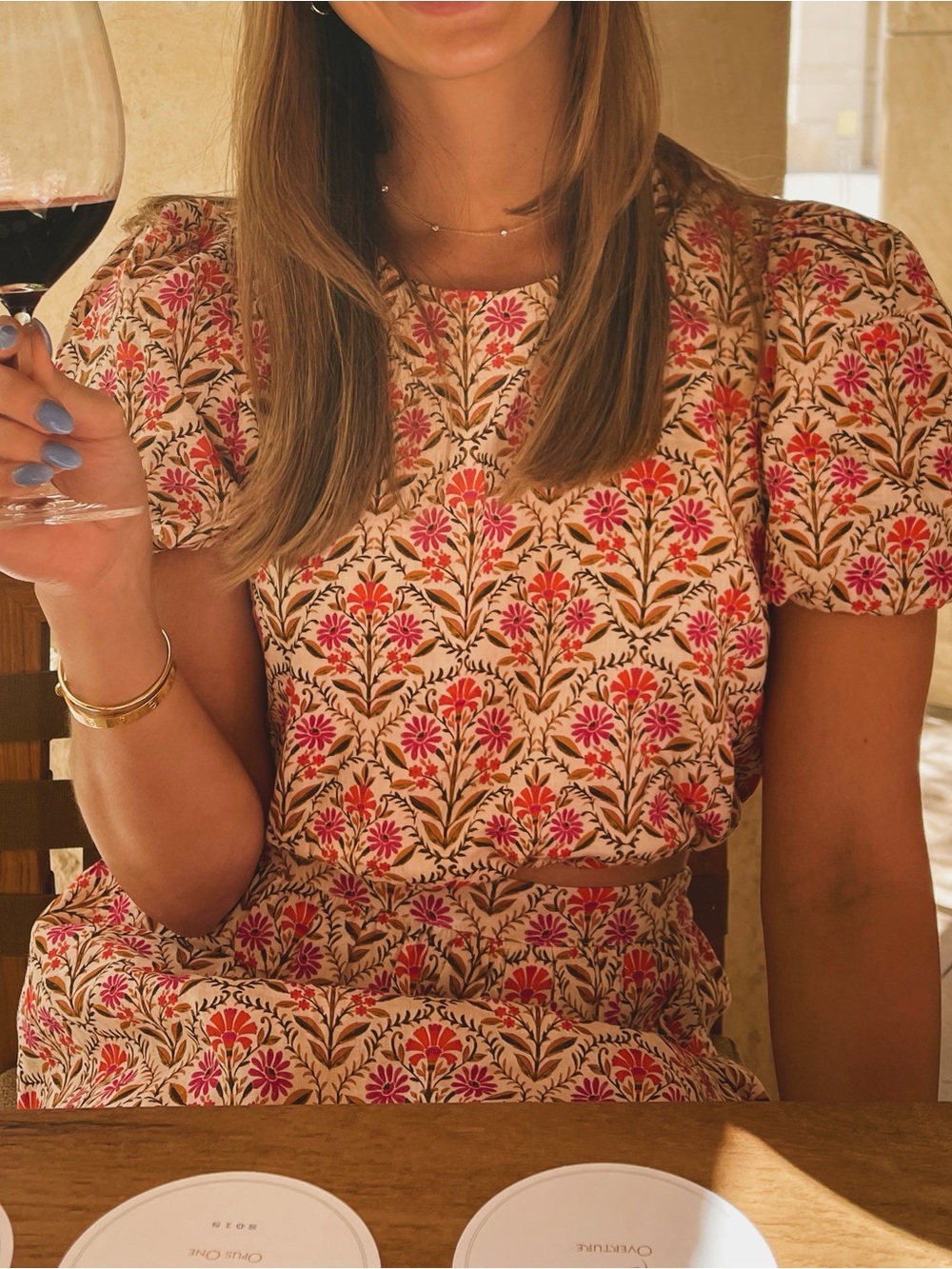 Cami NYC Pink Floral Maxi Skirt and Top Set